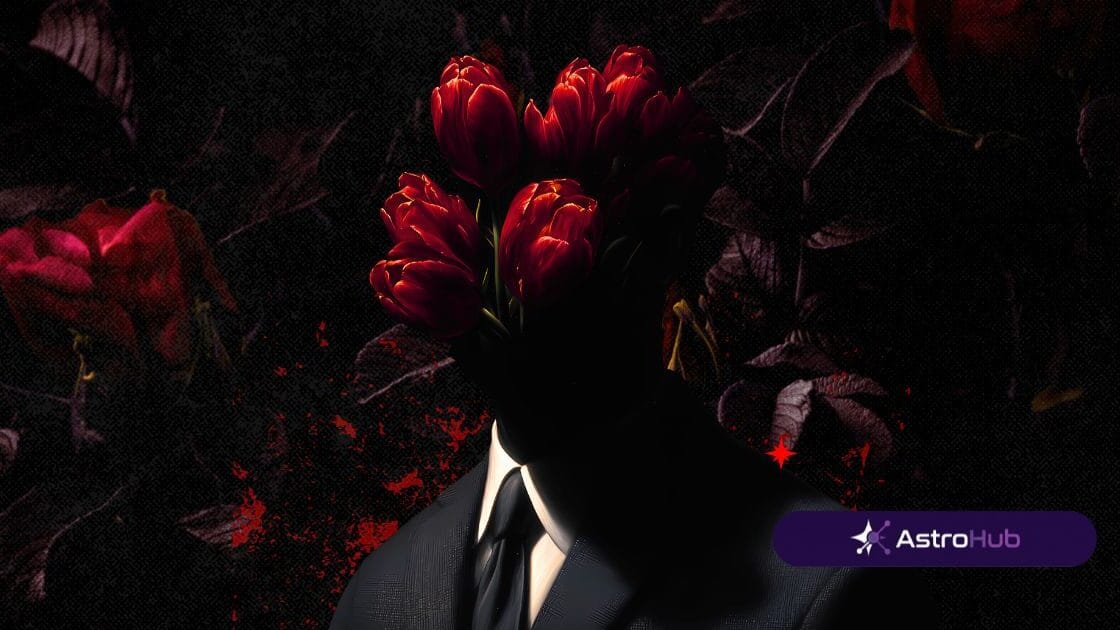 Red and Black Modern Petals Ashes Album Cover 1200 x 630 px